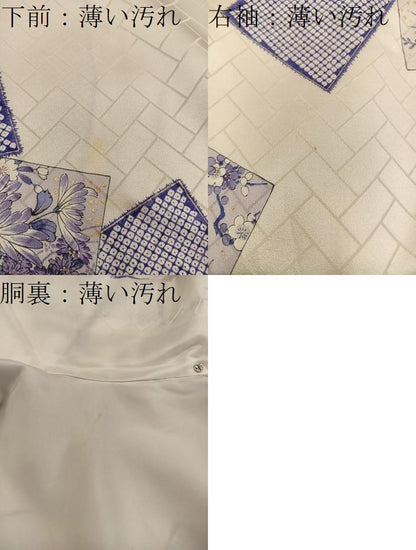 平和屋着物■上質な小紋　色紙重ね牡丹花文　金彩　やまと誂製　正絹　逸品　BAAY0315mz