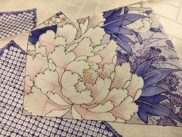 平和屋着物■上質な小紋　色紙重ね牡丹花文　金彩　やまと誂製　正絹　逸品　BAAY0315mz