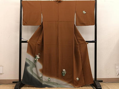 平和屋着物●訪問着　陶器花文　正絹　逸品　BAAY0316mz