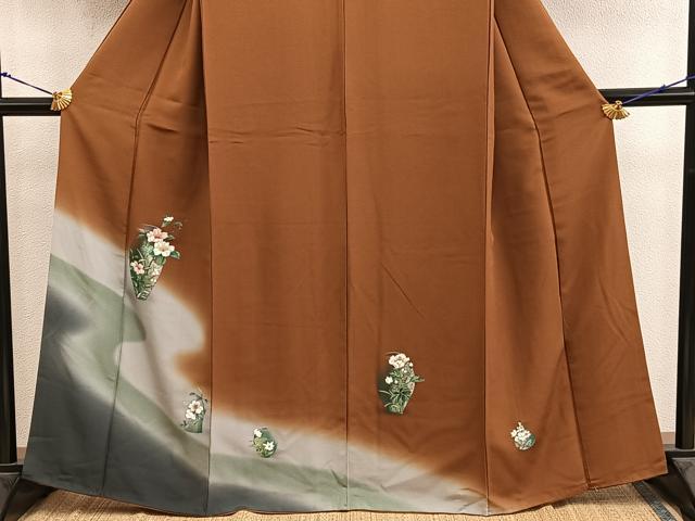 平和屋着物●訪問着　陶器花文　正絹　逸品　BAAY0316mz