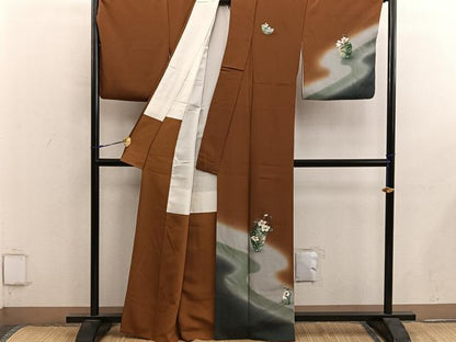 平和屋着物●訪問着　陶器花文　正絹　逸品　BAAY0316mz