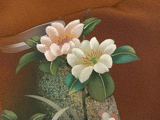 平和屋着物●訪問着　陶器花文　正絹　逸品　BAAY0316mz