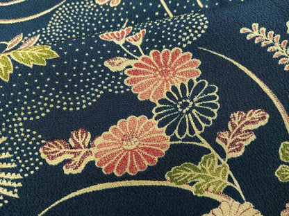 平和屋着物■上質な小紋　菊花文　正絹　逸品　BAAY0317mz