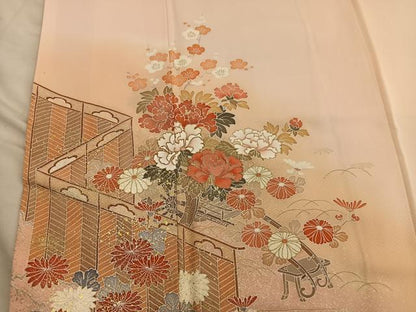 平和屋着物■訪問着　花車文　暈し染め　金彩　正絹　逸品　BAAY0319mz