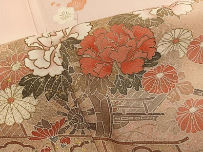 平和屋着物■訪問着　花車文　暈し染め　金彩　正絹　逸品　BAAY0319mz