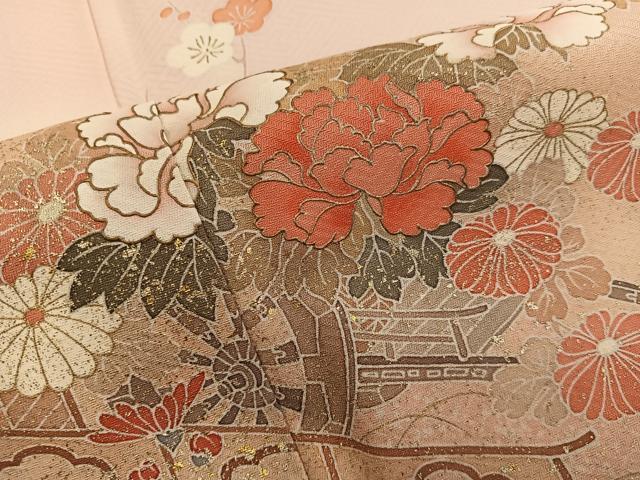 平和屋着物■訪問着　花車文　暈し染め　金彩　正絹　逸品　BAAY0319mz