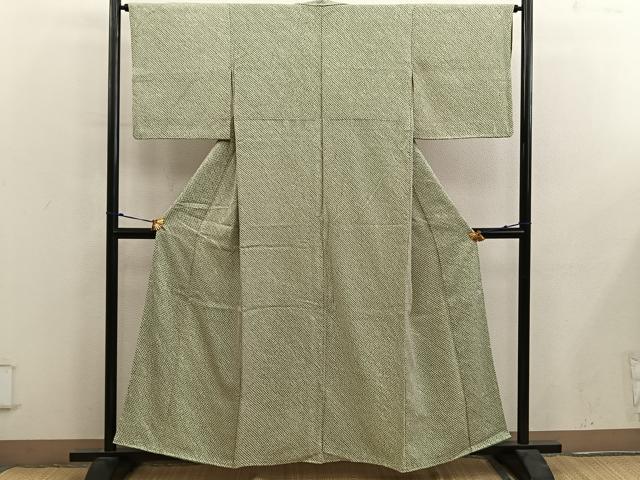 平和屋着物■大変加工の良い総絞り小紋　正絹　逸品　BAAY0320mz