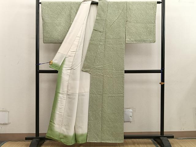 平和屋着物■大変加工の良い総絞り小紋　正絹　逸品　BAAY0320mz