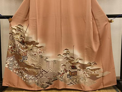 平和屋着物■豪華色留袖　作家物　飛鶴鳳凰花文　暈し染め　金彩　正絹　逸品　BAAY0321mz