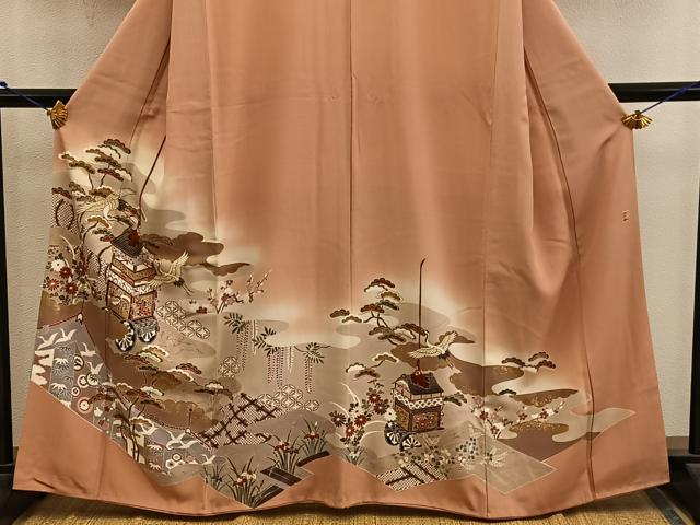 平和屋着物■豪華色留袖　作家物　飛鶴鳳凰花文　暈し染め　金彩　正絹　逸品　BAAY0321mz