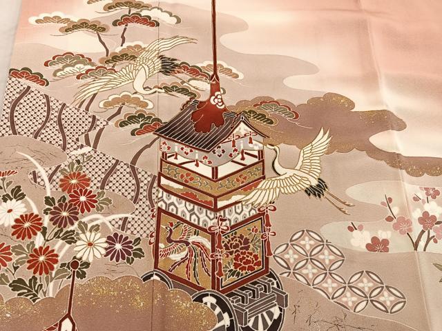 平和屋着物■豪華色留袖　作家物　飛鶴鳳凰花文　暈し染め　金彩　正絹　逸品　BAAY0321mz