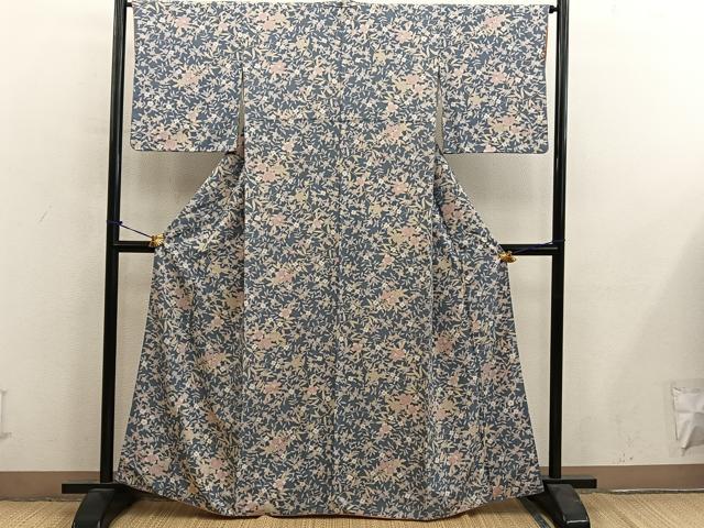 平和屋着物■上質な小紋　梅花文　正絹　逸品　BAAY0325mz