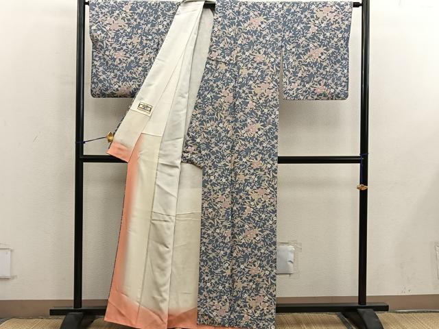 平和屋着物■上質な小紋　梅花文　正絹　逸品　BAAY0325mz