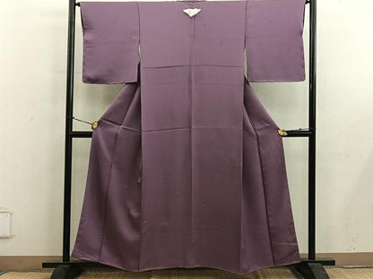 平和屋着物■上質な色無地　草花地紋　煤竹色　正絹　逸品　BAAY0327mz