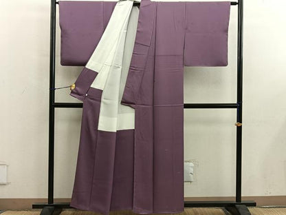平和屋着物■上質な色無地　草花地紋　煤竹色　正絹　逸品　BAAY0327mz