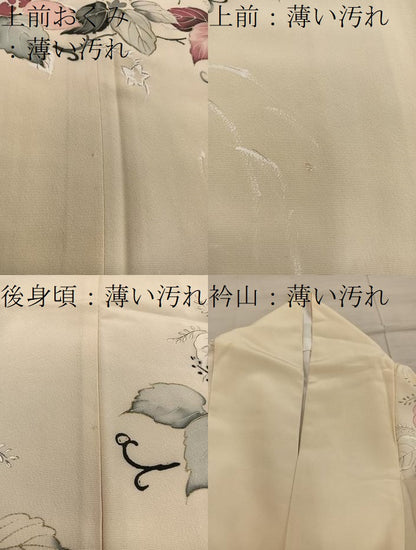 平和屋着物■訪問着　草葉文　金彩　正絹　逸品　BAAY0330mz