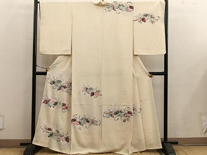 平和屋着物■訪問着　草葉文　金彩　正絹　逸品　BAAY0330mz