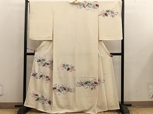 平和屋着物■訪問着　草葉文　金彩　正絹　逸品　BAAY0330mz