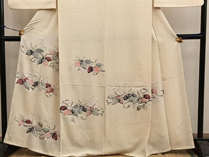 平和屋着物■訪問着　草葉文　金彩　正絹　逸品　BAAY0330mz