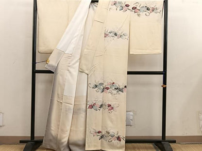 平和屋着物■訪問着　草葉文　金彩　正絹　逸品　BAAY0330mz