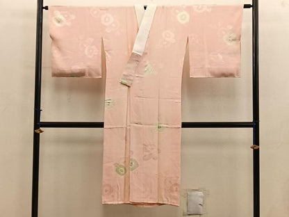 平和屋着物■長襦袢　袷　絞り　椿花文　金彩　正絹　逸品　BAAY0335mz