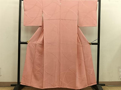 平和屋着物■上質な色無地　雪芝地紋　東雲色　正絹　逸品　BAAY0336mz