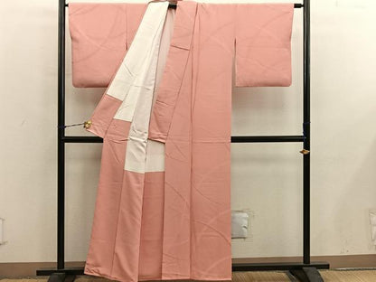 平和屋着物■上質な色無地　雪芝地紋　東雲色　正絹　逸品　BAAY0336mz