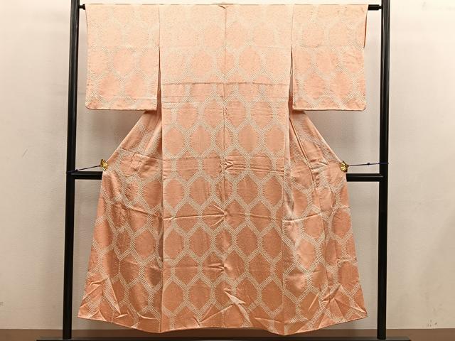 平和屋着物■上質な小紋　総絞り　亀甲文　正絹　逸品　BAAY0344mz