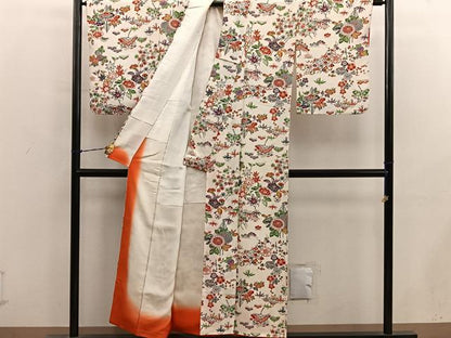 平和屋着物■上質な小紋　型染め　梅花文　正絹　逸品　BAAY0346mz