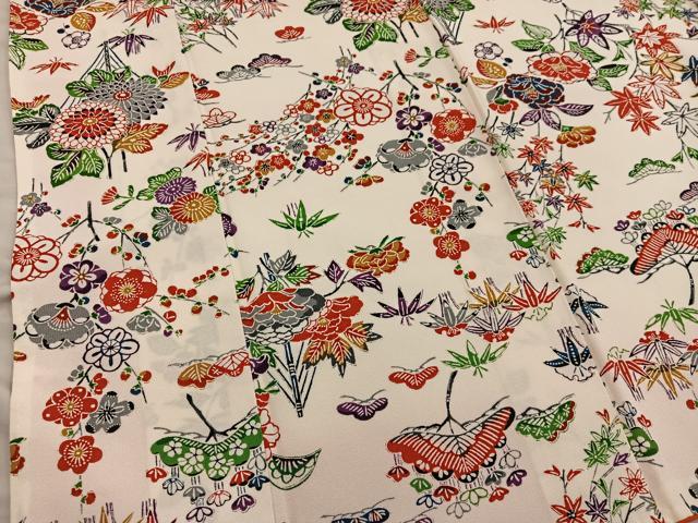 平和屋着物■上質な小紋　型染め　梅花文　正絹　逸品　BAAY0346mz