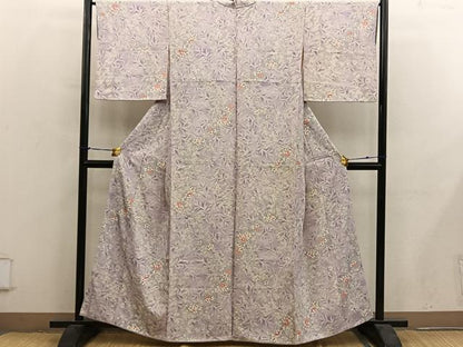 平和屋着物■上質な小紋　草花文　正絹　逸品　BAAY0350mz