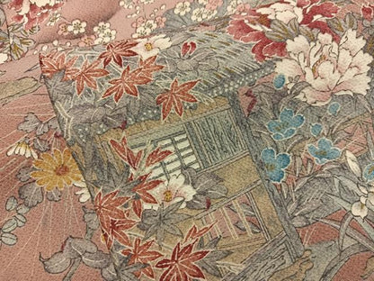 平和屋着物■上質な小紋　風景花文　正絹　逸品　BAAY0352mz