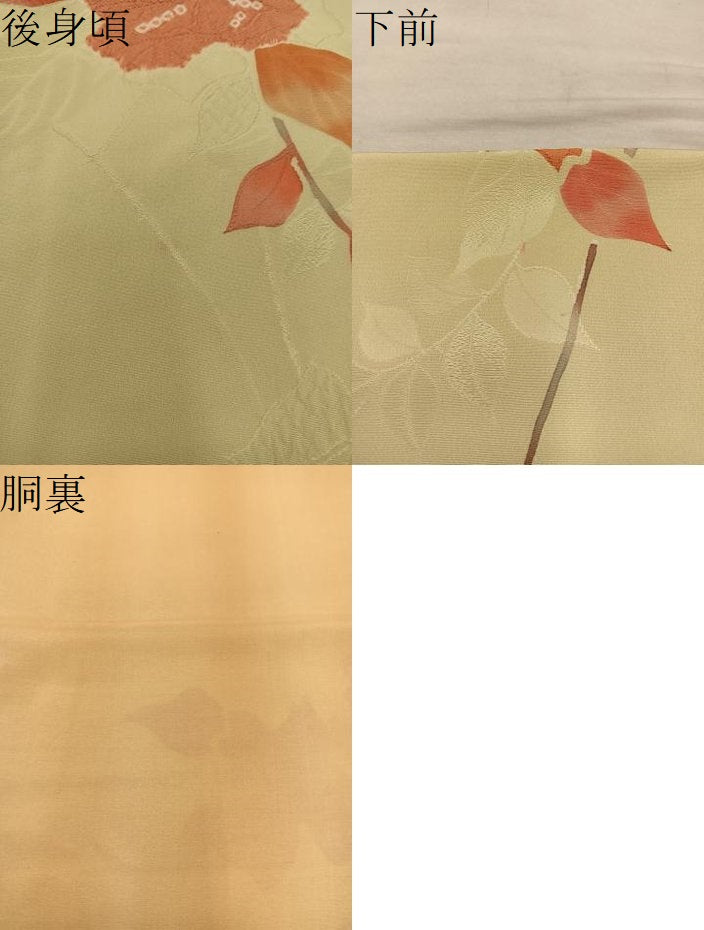 平和屋着物●上質な小紋　枝花文　地紋起こし　正絹　逸品　BAAY0362mz