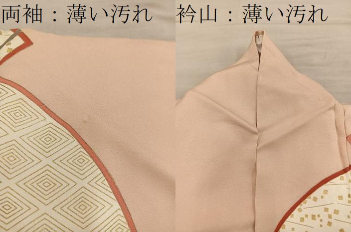 平和屋着物■訪問着　扇面七宝文　金彩　正絹　逸品　BAAY0364mz