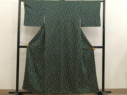 平和屋着物■上質な小紋　総絞り　正絹　逸品　未使用　BAAY0369mz