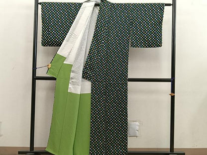 平和屋着物■上質な小紋　総絞り　正絹　逸品　未使用　BAAY0369mz