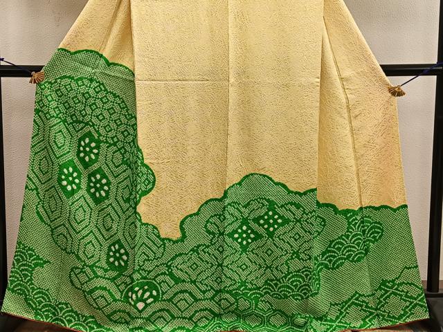 平和屋着物■訪問着　総絞り　亀甲文　正絹　逸品　BAAY0370mz