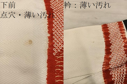 平和屋着物■訪問着　絞り　菊牡丹花文　金彩　正絹　逸品　BAAY0373mz