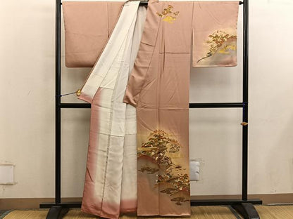 平和屋着物■訪問着　風景花文　暈し染め　金彩　正絹　逸品　BAAY0374mz