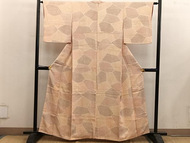 平和屋着物■上質な小紋　幾何学文様　正絹　逸品　BAAY0375mz