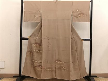 平和屋着物■訪問着　刺繍　遠山花文　暈し染め　金彩　正絹　逸品　BAAY0376mz