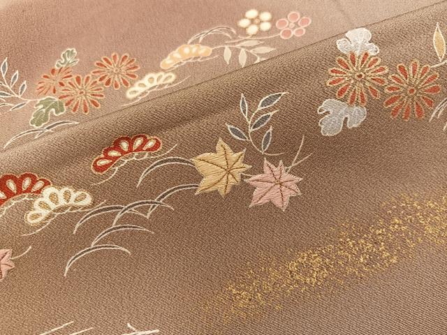 平和屋着物■訪問着　刺繍　遠山花文　暈し染め　金彩　正絹　逸品　BAAY0376mz