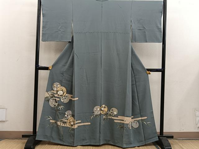 平和屋着物■豪華色留袖　エ霞牡丹花丸文　金彩　正絹　逸品　BAAY0377mz