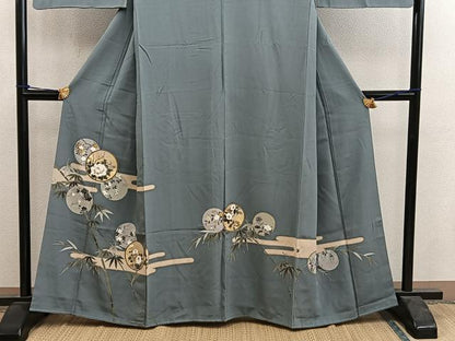 平和屋着物■豪華色留袖　エ霞牡丹花丸文　金彩　正絹　逸品　BAAY0377mz