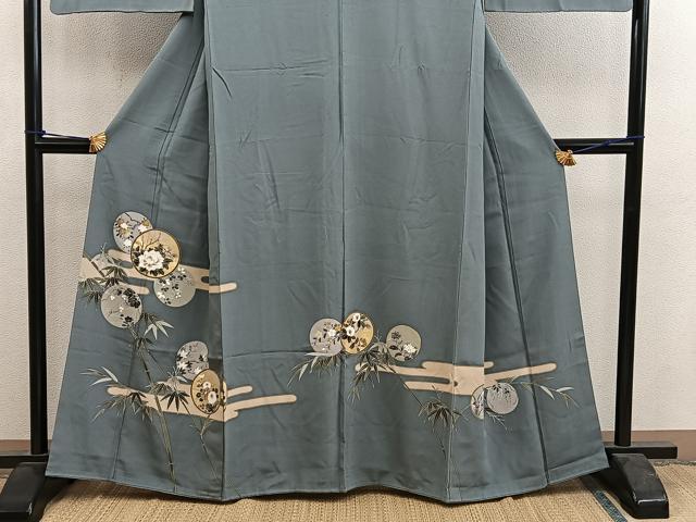 平和屋着物■豪華色留袖　エ霞牡丹花丸文　金彩　正絹　逸品　BAAY0377mz