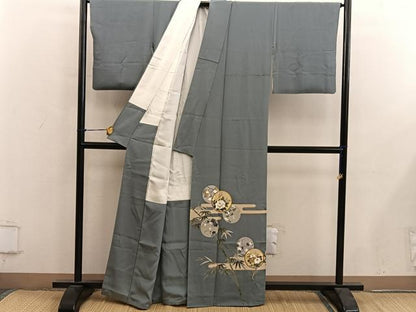 平和屋着物■豪華色留袖　エ霞牡丹花丸文　金彩　正絹　逸品　BAAY0377mz