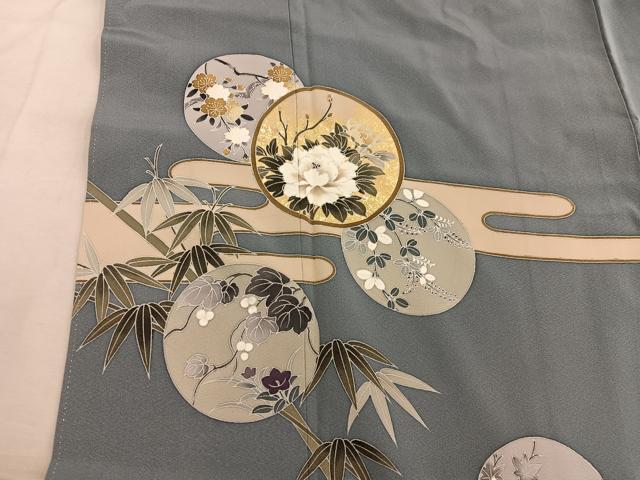 平和屋着物■豪華色留袖　エ霞牡丹花丸文　金彩　正絹　逸品　BAAY0377mz