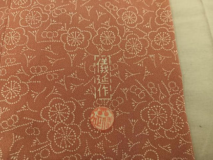 平和屋着物■日本工芸会正会員　中儀延　加賀小紋　江戸小紋　梅花文　正絹　逸品　BAAY0378mz