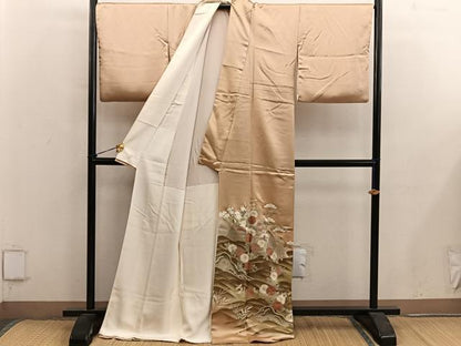 平和屋着物■豪華色留袖　流水花文　暈し染め　金彩　正絹　逸品　BAAY0379mz