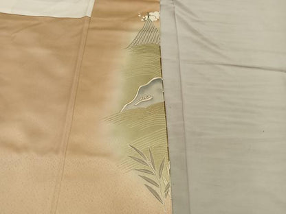 平和屋着物■豪華色留袖　流水花文　暈し染め　金彩　正絹　逸品　BAAY0379mz